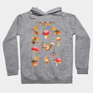 Squirrel Mushroom Acorn Fall Autumn Hoodie